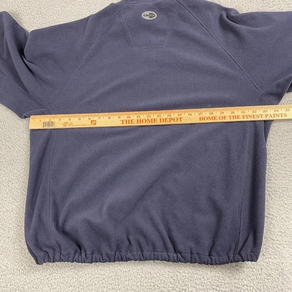 Adidas Logo Fleece Half-Zip Quarter-Zip Pullover Blue Size Medium M Used‎